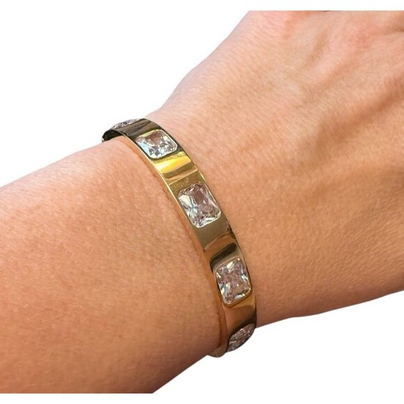 Michael Kors Rose Gold Crystal Stud Bangle Bracelet - Picture 1 of 4